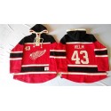 Red Wings #43 Darren Helm Red Sawyer Hooded Sweatshirt Stitched Jersey
