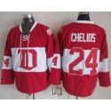 Red Wings #24 Chris Chelios Red Winter Classic CCM Throwback Stitched Jersey