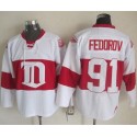 Red Wings #91 Sergei Fedorov White Winter Classic CCM Throwback Stitched Jersey