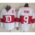 Red Wings #9 Gordie Howe White Winter Classic CCM Throwback Stitched Jersey
