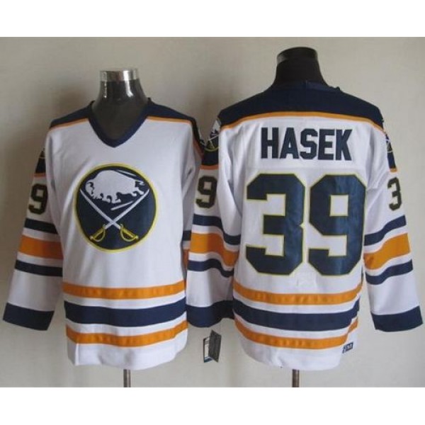 Sabres #39 Dominik Hasek White CCM Throwback Stitched Jersey