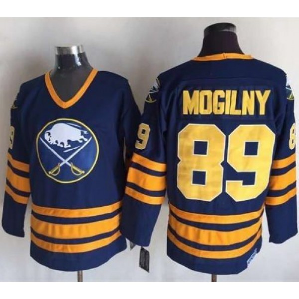 Sabres #89 Alexander Mogilny Navy Blue CCM Throwback Stitched Jersey