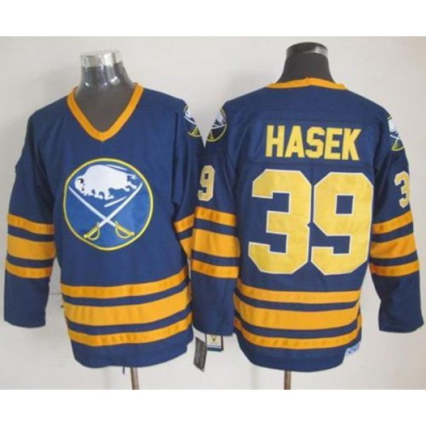 Sabres #39 Dominik Hasek Navy Blue CCM Throwback Stitched Jersey