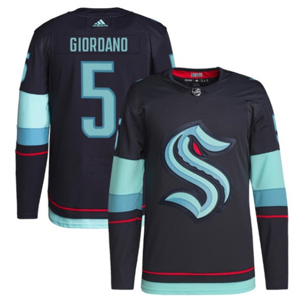 Seattle Kraken #5 Mark Giordano Navy Stitched Jersey