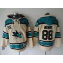 Sharks #88 Brent Burns Cream Sawyer Hooded Sweatshirt Stitched Jersey