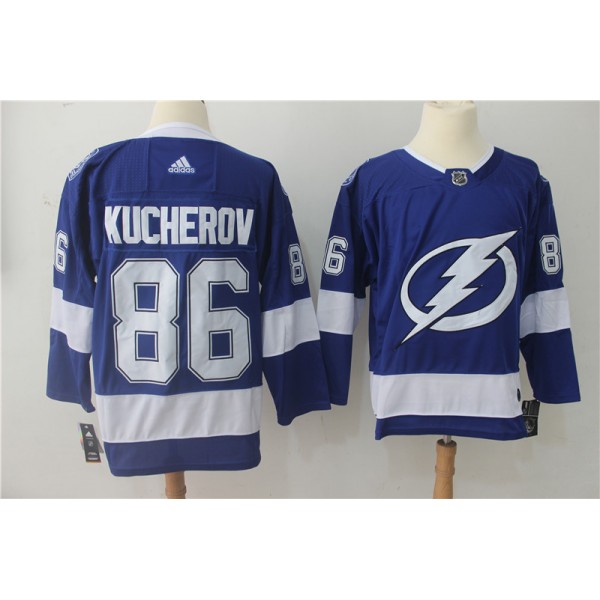 Tampa Bay Lightning #86 Nikita Kucherov Blue Stitched Adidas Jersey