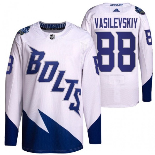 Tampa Bay Lightning #88 Andrei Vasilevskiy 2022 White Stadium Series Breakaway Stitched Jersey