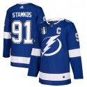 Tampa Bay Lightning #91 Steven Stamkos 2022 Blue Stanley Cup Final Patch Stitched Jersey