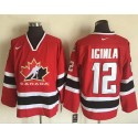 Team CA. #12 Jarome Iginla Red Black 2002 Olympic Nike Throwback Stitched Jersey