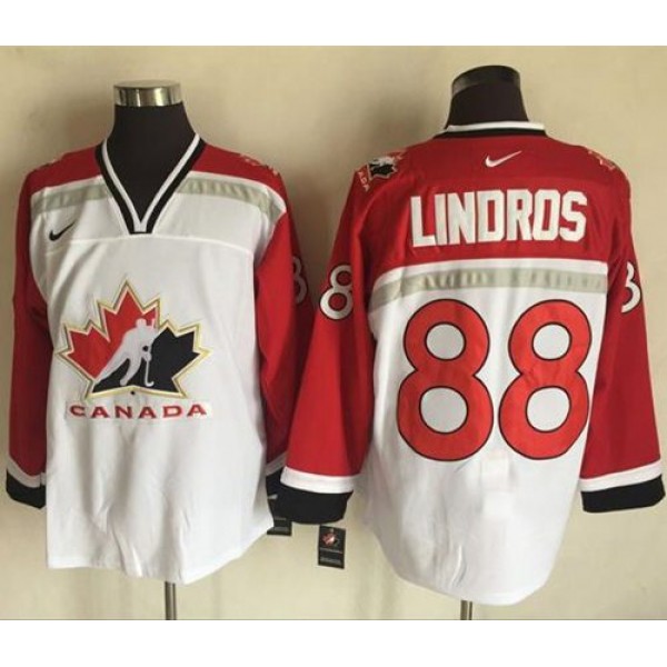 Team CA. #88 Eric Lindros White Red Nike Throwback Stitched Jersey