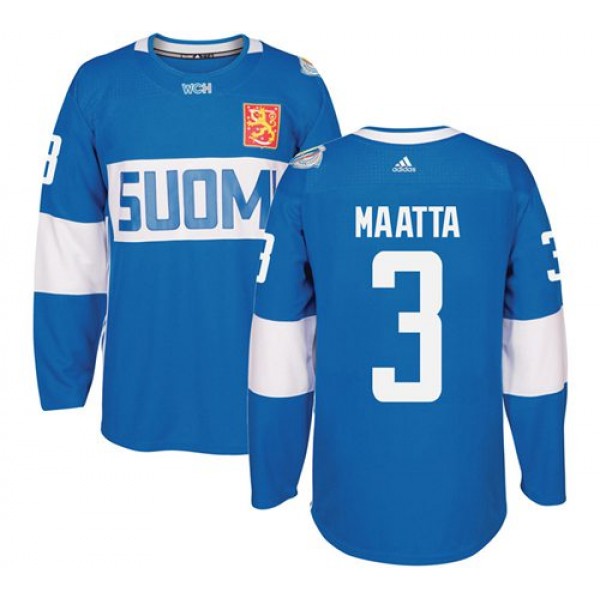 Team Finland #3 Olli Maatta Blue 2016 World Cup Stitched Jersey