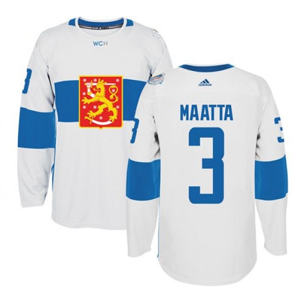 Team Finland #3 Olli Maatta White 2016 World Cup Stitched Jersey