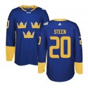 Team Sweden #20 Alexander Steen Blue 2016 World Cup Stitched Jersey