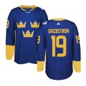 Team Sweden #19 Nicklas Backstrom Blue 2016 World Cup Stitched Jersey