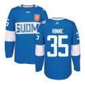 Team Finland #35 Pekka Rinne Blue 2016 World Cup Stitched Jersey
