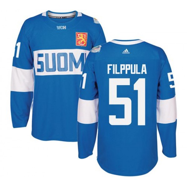 Team Finland #51 Valtteri Filppula Blue 2016 World Cup Stitched Jersey