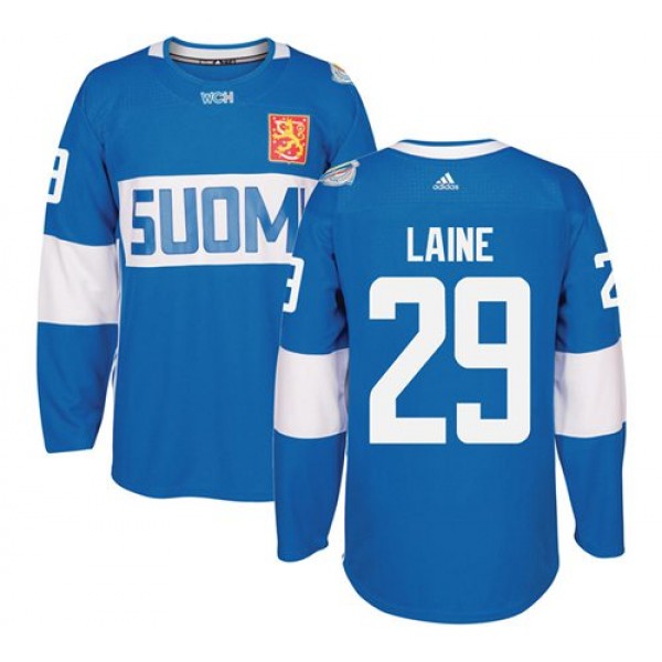 Team Finland #29 Patrik Laine Blue 2016 World Cup Stitched Jersey