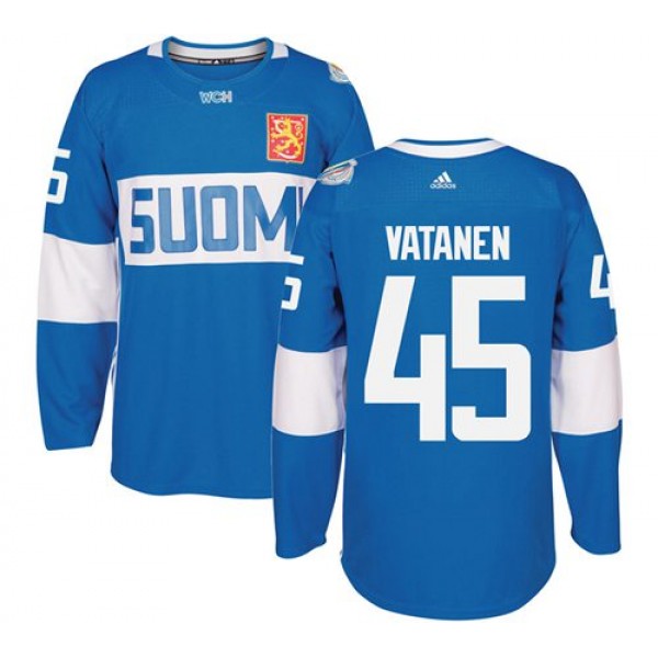 Team Finland #45 Sami Vatanen Blue 2016 World Cup Stitched Jersey