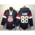 Team USA Olympics #88 Patrick Kane Navy Blue Sawyer Hooded Sweatshirt Stitched Jersey