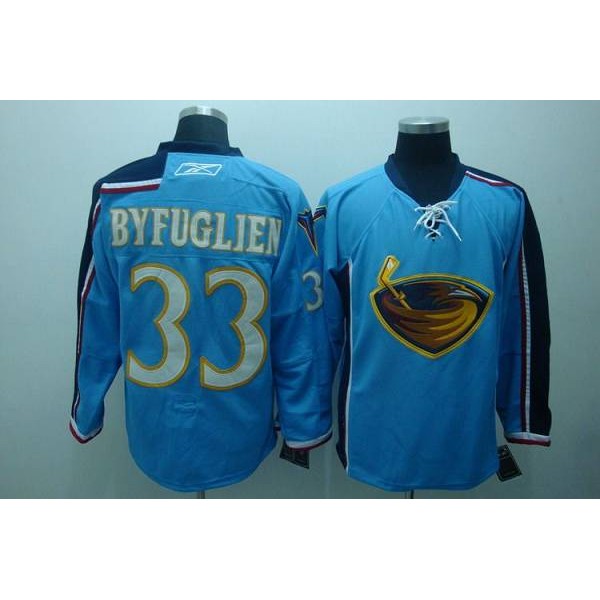 Thrashers #33 Dustin Byfuglien Stitched Blue Jersey