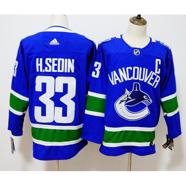 Vancouver Canucks #30 Henrik Sedin Blue Stitched Adidas Jersey