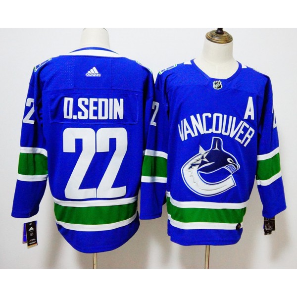 Vancouver Canucks #22 Daniel Sedin Blue Stitched Adidas Jersey