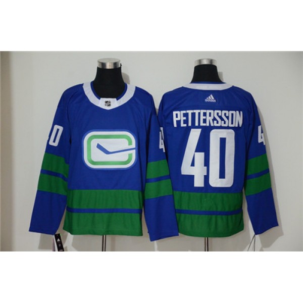 Vancouver Canucks #40 Elias Pettersson Blue Stitched Jersey