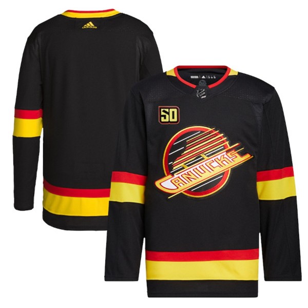 Vancouver Canucks Blank 50th Anniversary Black Stitched Jersey