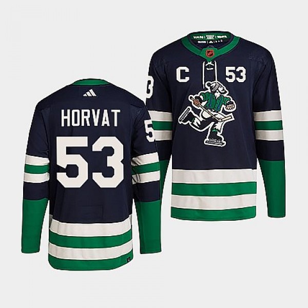 Vancouver Canucks #53 Bo Horvat Navy 2022 Reverse Retro Stitched Jersey