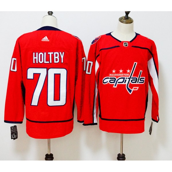 Washington Capitals #70 Braden Holtby Red Stitched Adidas Jersey