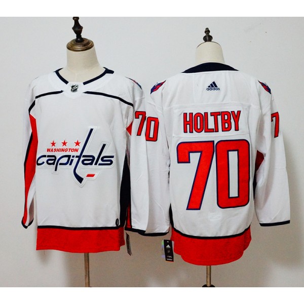 Washington Capitals #70 Braden Holtby White Stitched Adidas Jersey