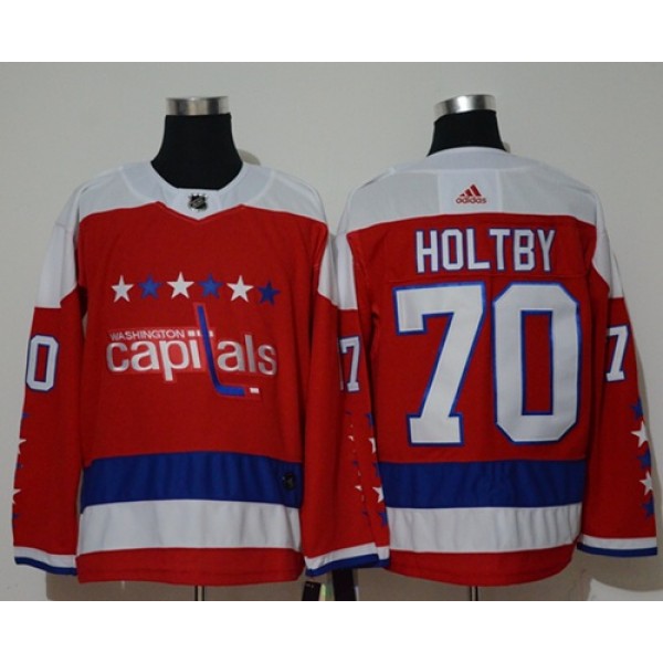 Washington Capitals #70 Braden Holtby Red Stitched Jersey