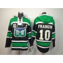 Whalers #10 Ron Francis Green Black Sawyer Hooded Sweatshirt Stitched Jersey