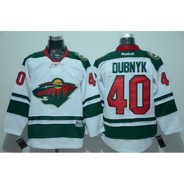 Wild #40 Devan Dubnyk White Stitched Jersey
