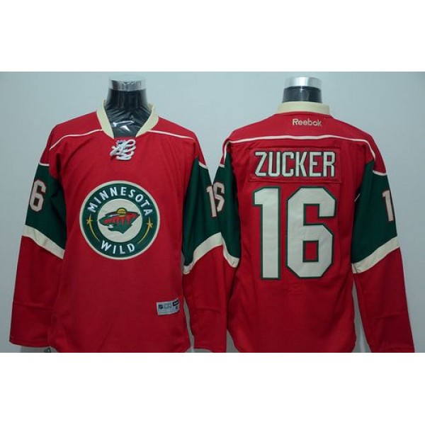 Wild #16 Jason Zucker Red Stitched Jersey