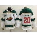 Wild #20 Ryan Suter White Sawyer Hooded Sweatshirt Stitched Jersey
