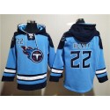 Tennessee Titans #22 Derrick Henry Blue Lace-Up Pullover Hoodie