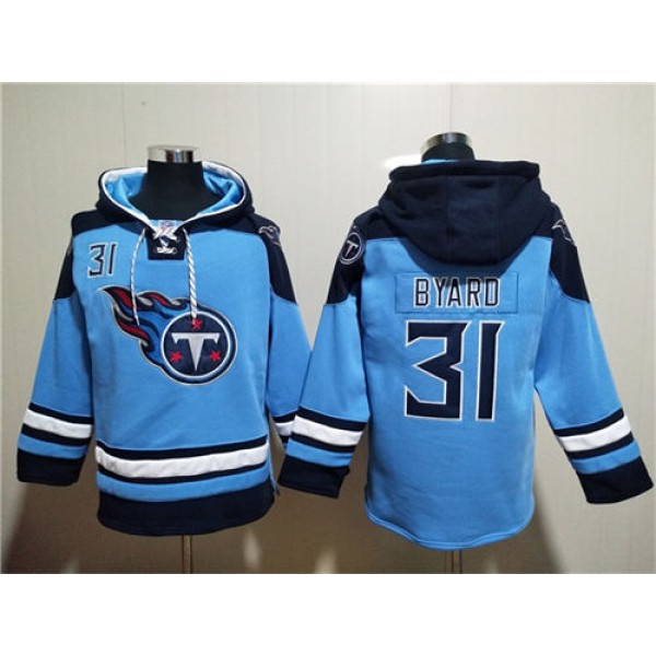 Tennessee Titans #31 Kevin Byard Blue Lace-Up Pullover Hoodie