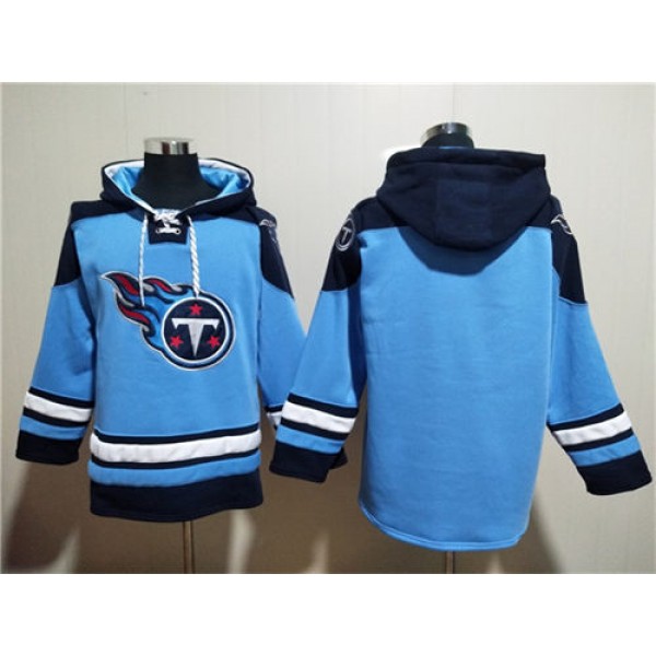 Tennessee Titans Blank Blue Lace-Up Pullover Hoodie