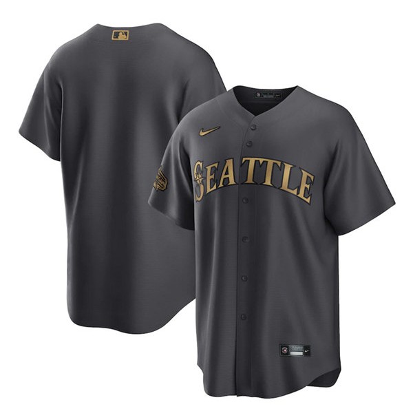 Seattle Mariners Blank 2022 All-Star Charcoal Cool Base Stitched Jersey