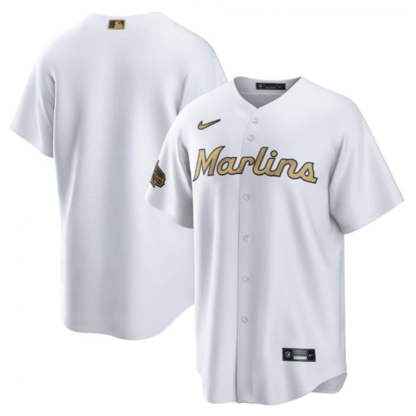 Miami Marlins Blank 2022 All-Star White Cool Base Stitched Jersey