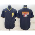 Pittsburgh Pirates Black Team Big Logo Cool Base Stitched Jersey