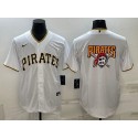 Pittsburgh Pirates White Team Big Logo Cool Base Stitched Jersey
