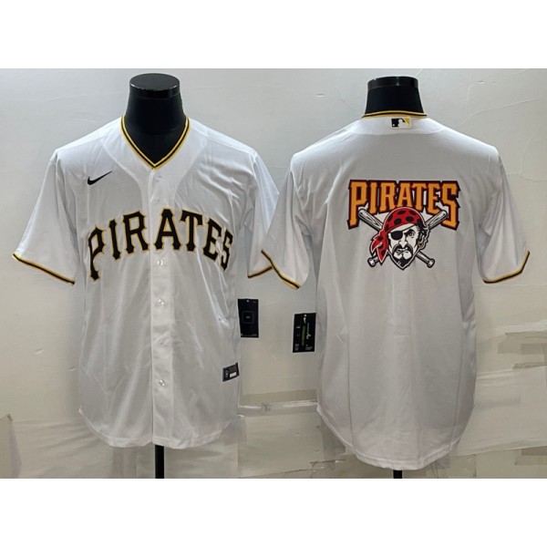 Pittsburgh Pirates White Team Big Logo Cool Base Stitched Jersey