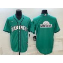 Seattle Mariners Aqua Team Big Logo Cool Base Stitched Jersey