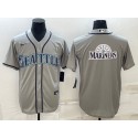 Seattle Mariners Gray Team Big Logo Cool Base Stitched Jersey