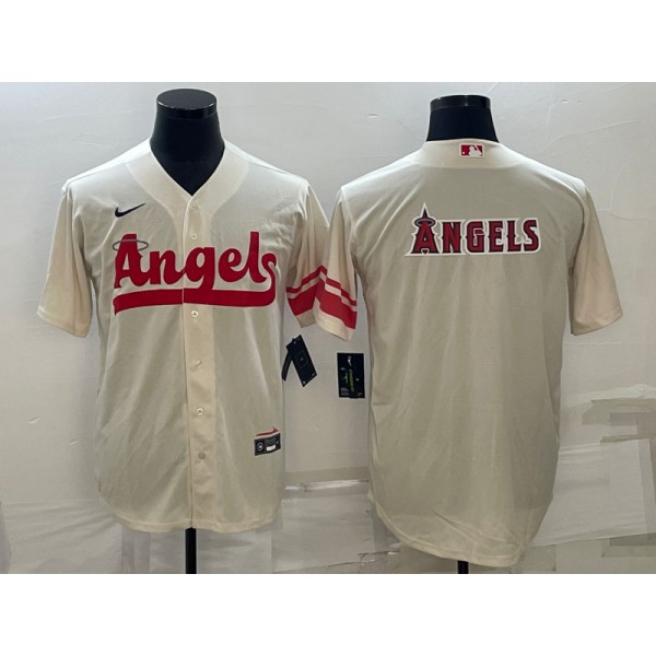 Los Angeles Angels Cream City Connect Team Big Logo Cool Base Stitched Jersey