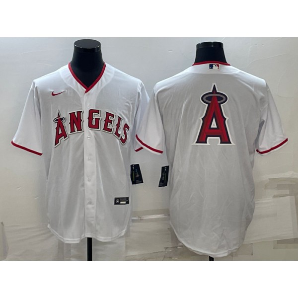 Los Angeles Angels White Team Big Logo Cool Base Stitched Jersey