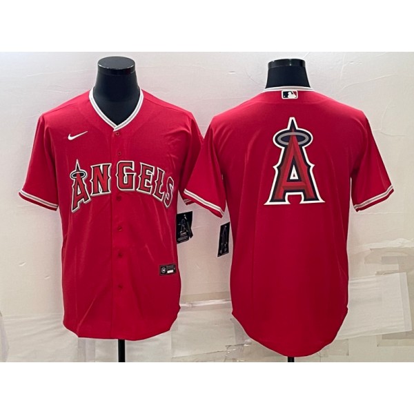 Los Angeles Angels Red Team Big Logo Cool Base Stitched Jersey