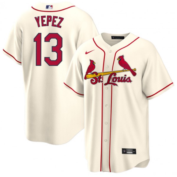 St. Louis Cardinals #13 Juan Yepez Cream Cool Base Stitched Jersey